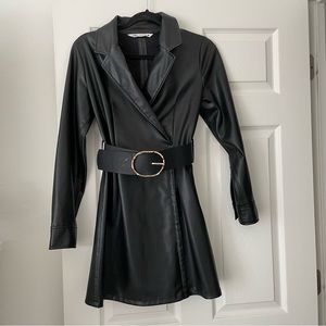 Zara Black Faux Leather Dress